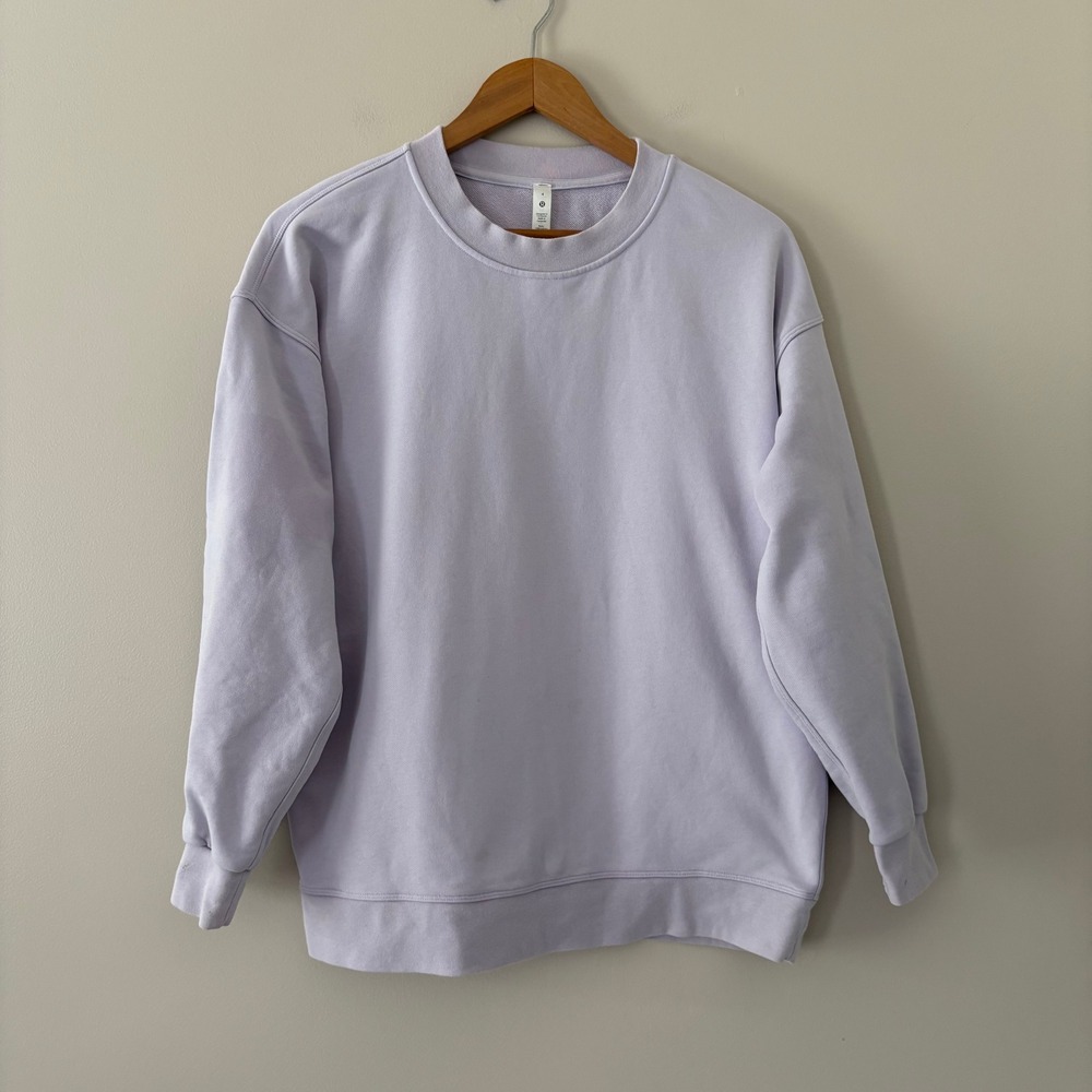 Lululemon Sweatshirt Oversized Crew 4 Purple Relaxed Cotton Pullover